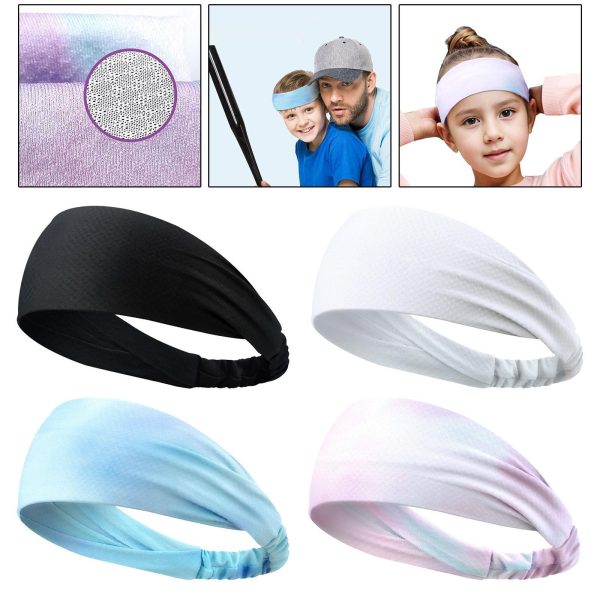 Maxbell Maxbell Kids Sports Headbands Elastic Running Headband for Tennis Exercise Teenagers black Cheap