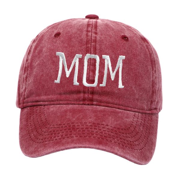 Maxbell Mom Embroidered Baseball Hat Unique Mother s Day Gifts for Beach Parties Gym Red For Sale