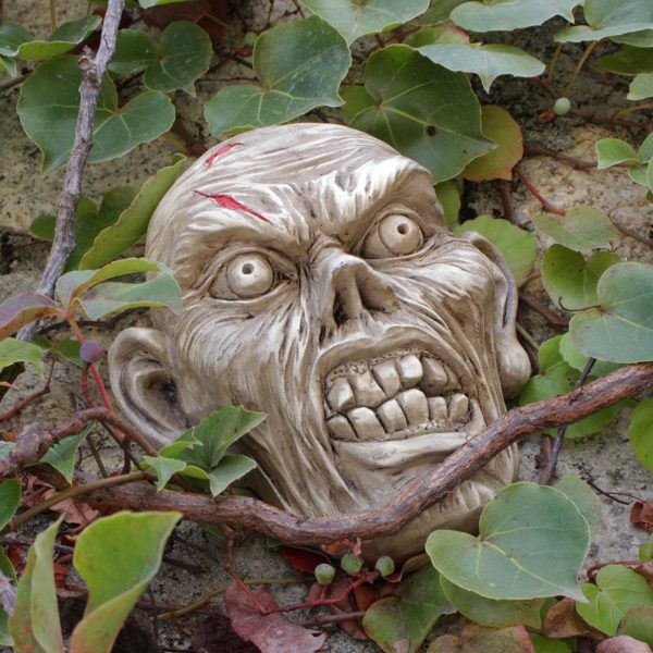 Maxbell Zombie Face Prop Halloween Decoration Resin for Graveyard Party Favor Garden Supply