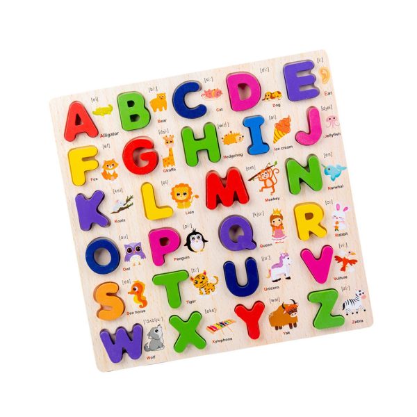 Maxbell Maxbell Wooden Alphabet Puzzle Gift Educational Toy for Ages 0-3 Years Children Kids Discount