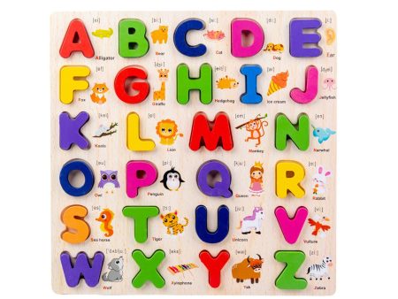 Maxbell Maxbell Wooden Alphabet Puzzle Gift Educational Toy for Ages 0-3 Years Children Kids Discount