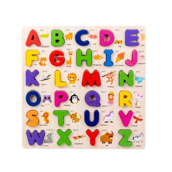 Maxbell Maxbell Wooden Alphabet Puzzle Gift Educational Toy for Ages 0-3 Years Children Kids Discount