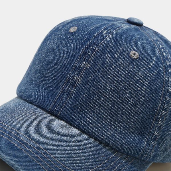 Maxbell Denim Baseball Cap Fashionable Retro Adjustable Summer Plain Cap Trucker Hat Dark Blue Discount