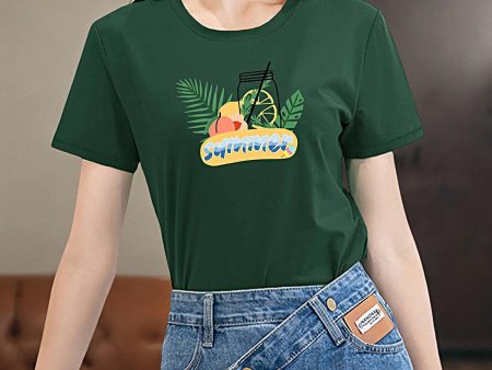 Maxbell Women s T Shirt Summer Female Fashion Crewneck Shirt for Sports Travel Beach XXL Green Fashion