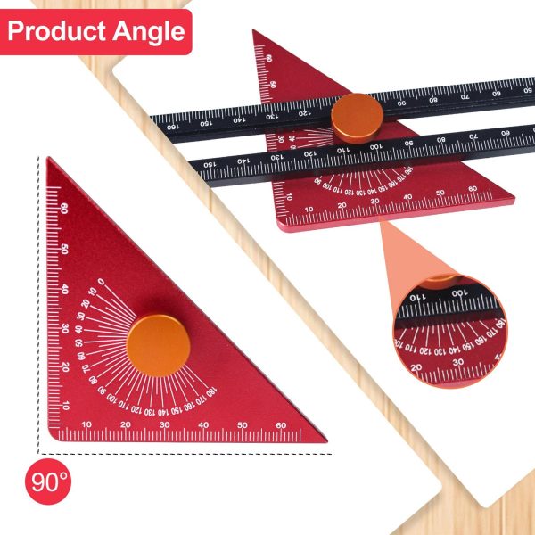 Maxbell Woodworking Scriber Ruler High Accuracy 180 Degrees for Carpenter Woodworking For Sale