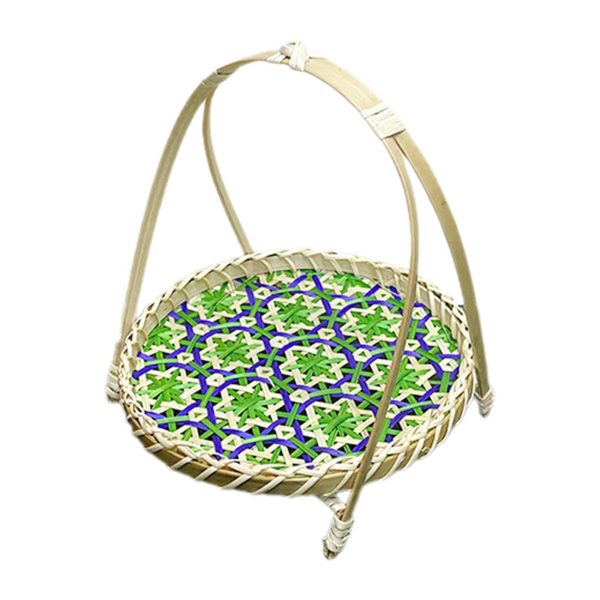 Maxbell Maxbell Handwoven Fruit Basket Rustic Handmade Food Storage Basket for Wedding Table Green Cheap