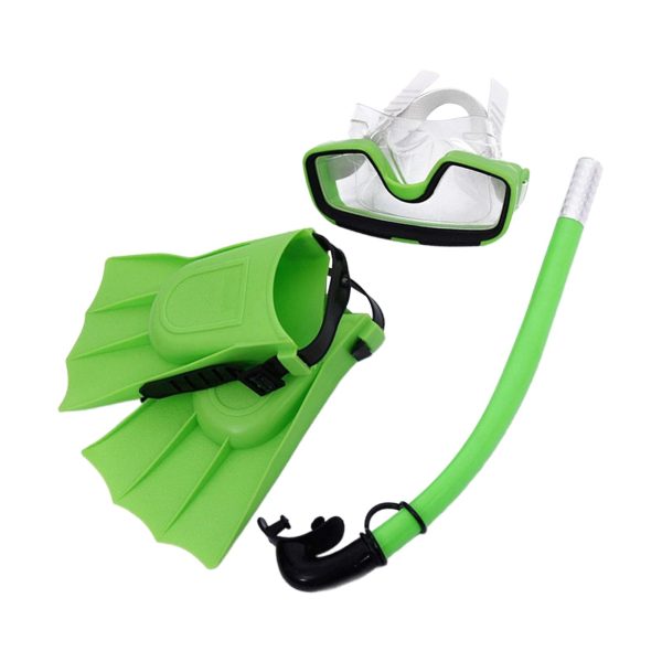 Maxbell Maxbell Snorkel Set Swim Goggles Adjustable Breathing Tube for Summer Diving Outdoor Green EU Size 30to35 Online