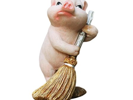 Maxbell Maxbell Pig Statue Decoration Artwork Resin Figurines for Garden Flowerpot Dollhouse Sweep Floor Supply