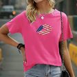 Maxbell Women s T Shirt Summer Casual Crewneck Shirt for Walking Daily Wear Vacation S Rose Pink Cheap